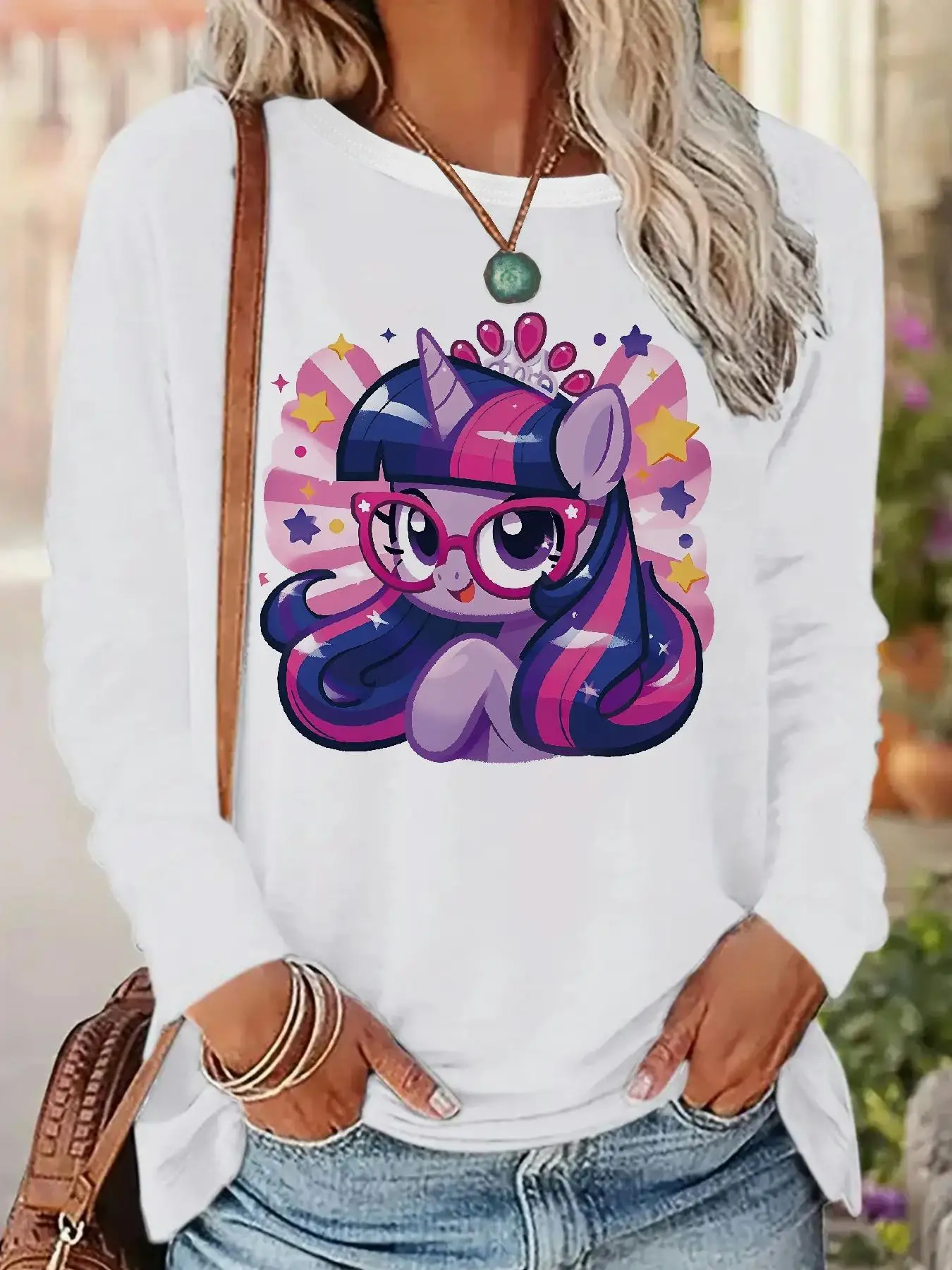 Фото Футболки с длинными рукавами MY LITTLE PONY M2624 (142) для весны и лета, 95% полиэстер + 5% эластан, для повседневной носки и занятий спортом. №1