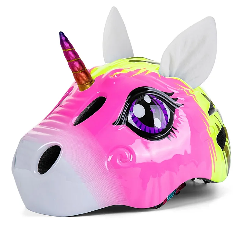 Helmet With Safety Taillight Cartoon Cycling Skating Skateboard Roller Skate Unicorns Helmet For 2-8 Year Boys Girl