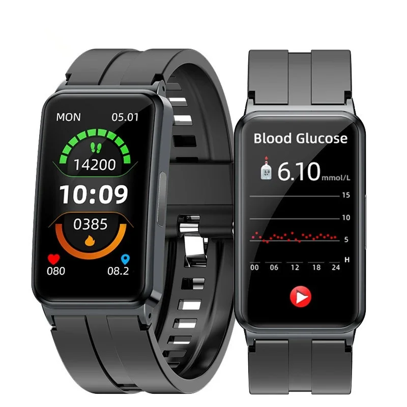 

2023 New EP01 Blood Glucose Sugar Smart Watch ECG HRV Body Temperature Blood Pressure Monitoring Smart Bracelet For Men Women