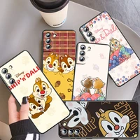 chip n dale disney case for samsung galaxy s22 s21 s20 fe s10 s10e s9 s8 plus ultra pro lite s7 edge black phone cover