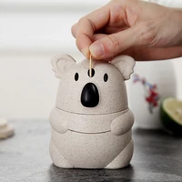 automatically pops up toothpick dispenser tooth pick box container home cute koala press out toothpick storage boxes holder