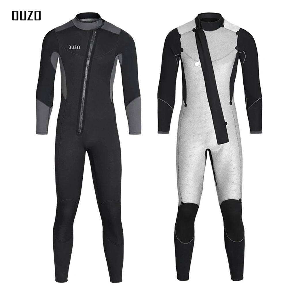 New Men's 5MM Neoprene Diving Suit Thickened Thermal Front Zipper One piece Diving Suit Underwater Hunting Swimming Surfing Suit