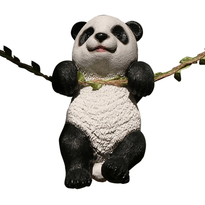 

Cute Artificial-Giant Panda Figurines Miniatures Animal Ornament Fairy-Garden Gnome Resin Home Decorations Accessories