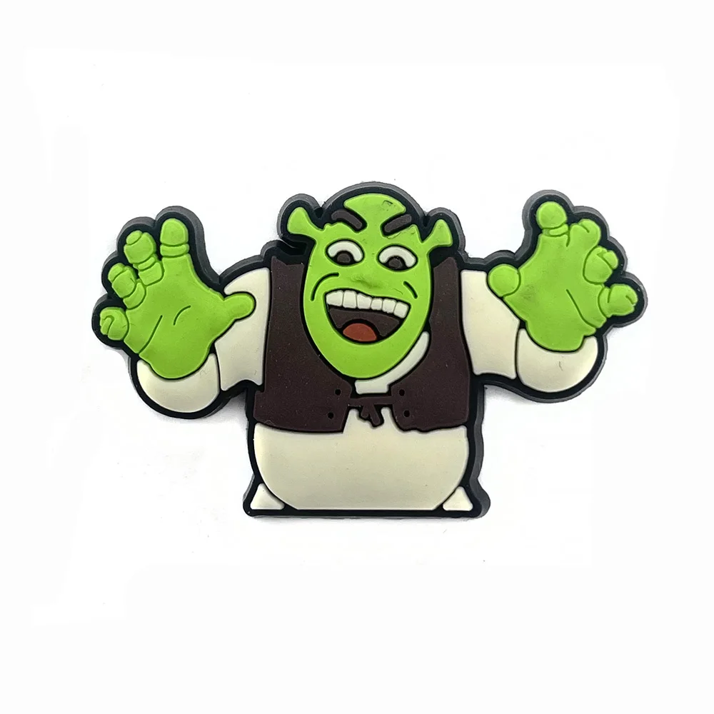 shrè_k Croc Charms Donkey 14PCS Green Monster Shoes Charm for Croc Cartoon PVC Accessories Clog Pins Crog Bracelets Decoration