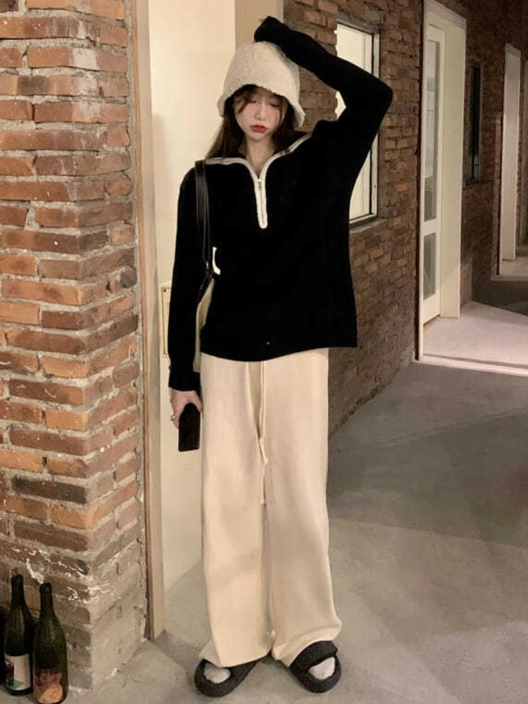 Пуловеры женские универсальные модные милые простые свободные повседневные