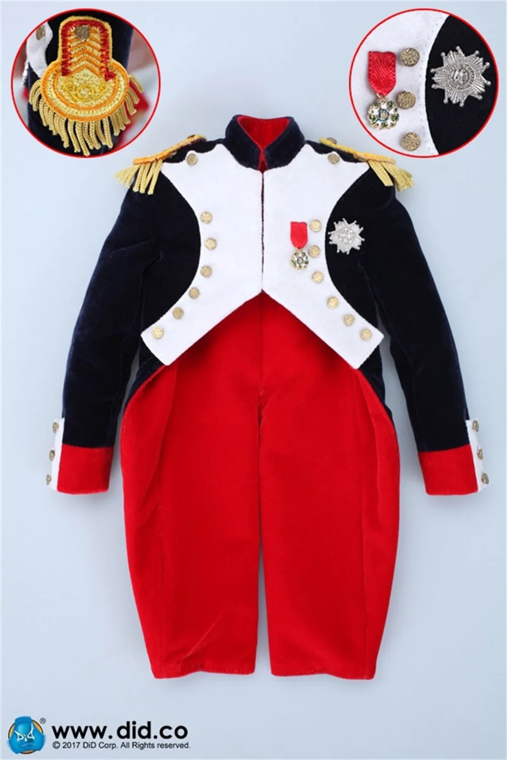 

1/6th DID N80121 French Emperor Napoleon Standard Version Uniform Tops Model For 12inch Action Figures Collectable
