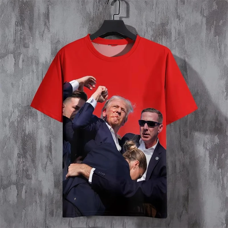 Fashion Trump Graphic T Shirts For Men Trend Summer Crew Neck 3D Printed Womens T-shirts Loose Streetwear Cool Pullovers Tees