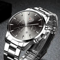 2022 luxury fashion mens watches men business stainless steel quartz wristwatch calendar luminous clock man casual leather watch