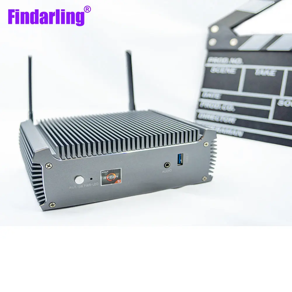 

AMD Ryzen™ R5 4500U Dual Ethernet Industrial Control Game 4K Fanless Windows 11 Mini PC Host Support HDD Dual Output NUC