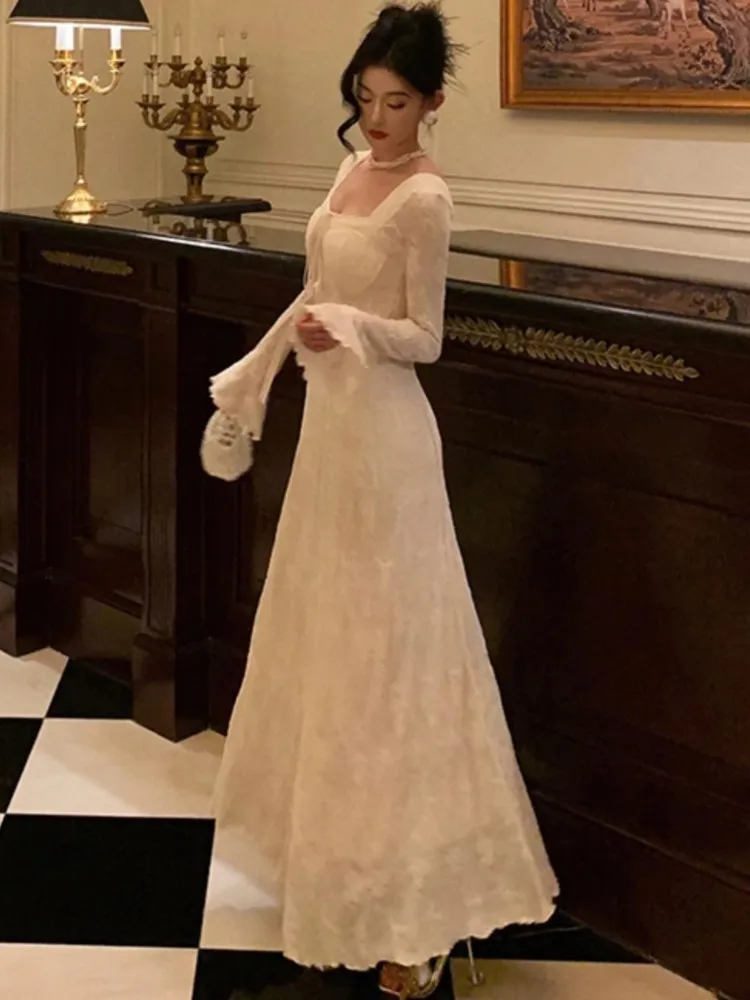 Новинка осенние элегантные технические платья для женщин винтажные однотонные