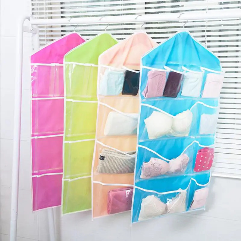 

Mesh Wardrobe Storage Hanging Organizers For Underwear Bra Socks Necktie Folding Closet Clothing Rack Hanger