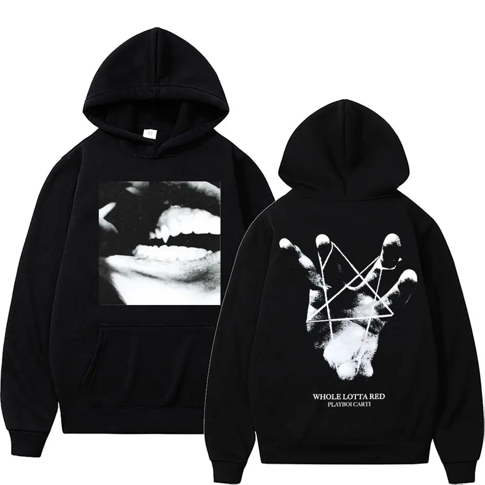 

Playboi Carti Hoodies Music Album Whole Lotta Red Hoodie Men Women 90s Vintage Hip Hop Fashion Oversized Sweatshirt Streetwear