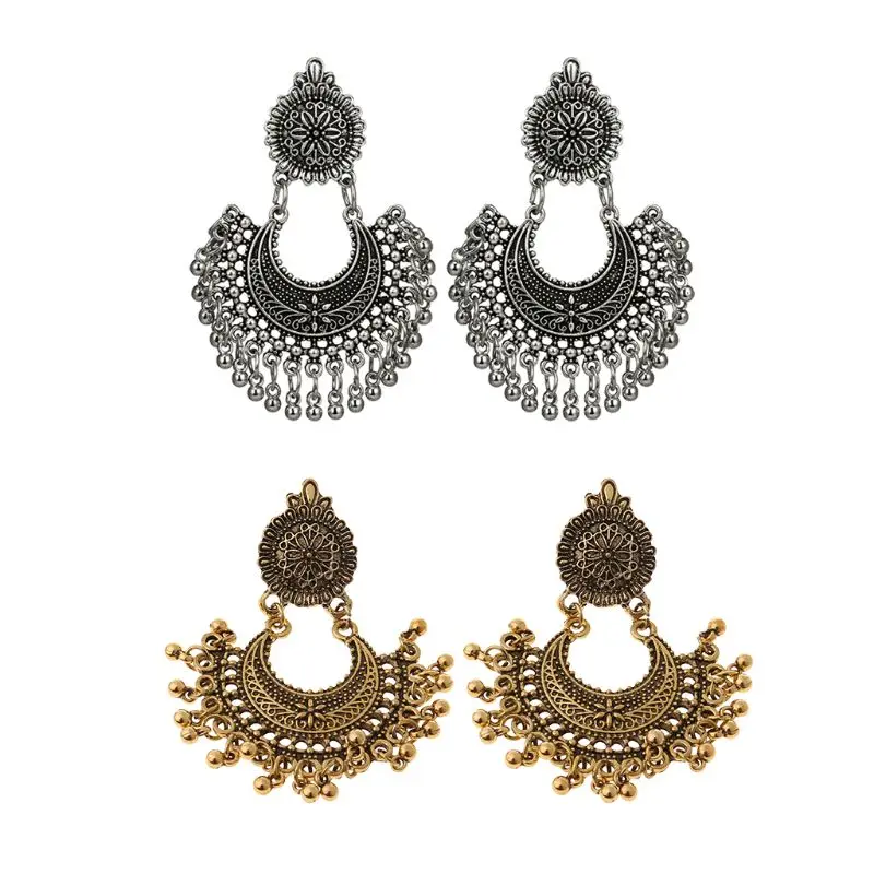 Висячие серьги в этническом стиле Джумка индийский Болливуд серьги-подвески с