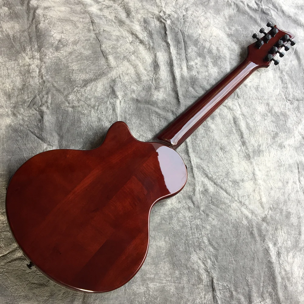 Высококачественная полуполая F-hole jazz гитара искусственная стеганая Кленовая