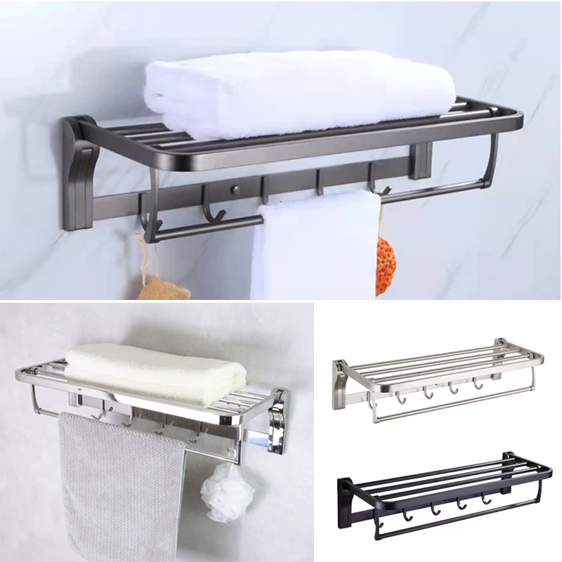 

Полка-вешалка для полотенец с крючком для халата