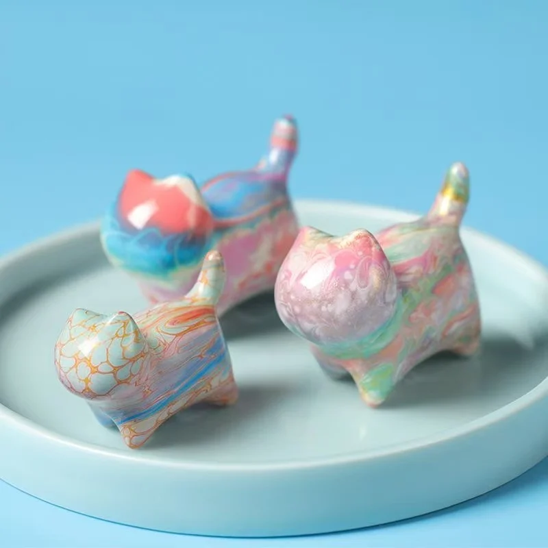 

Деревянные фигурки котенка QIANFANEIVES