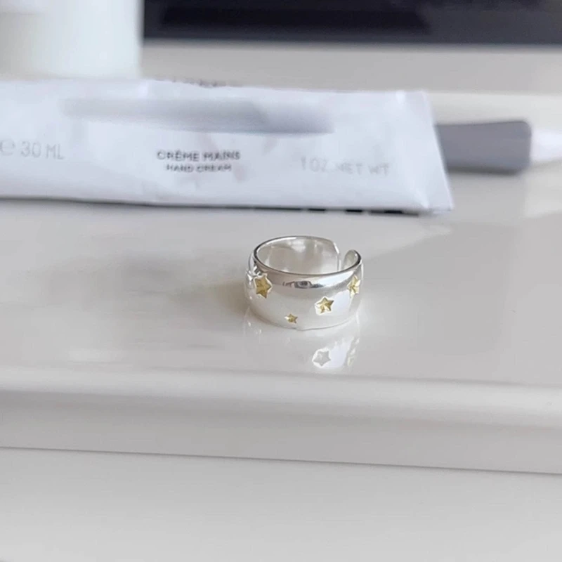 2 шт. регулируемые кольца для пар элегантный набор колец со звездами и бобами