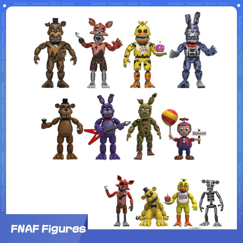 

15cm FNAF Figures Freddy Bonnie Foxy Chica Fazbear Bear Action Figure PVC Collection Doll Movable Golden Freddy Model Toys