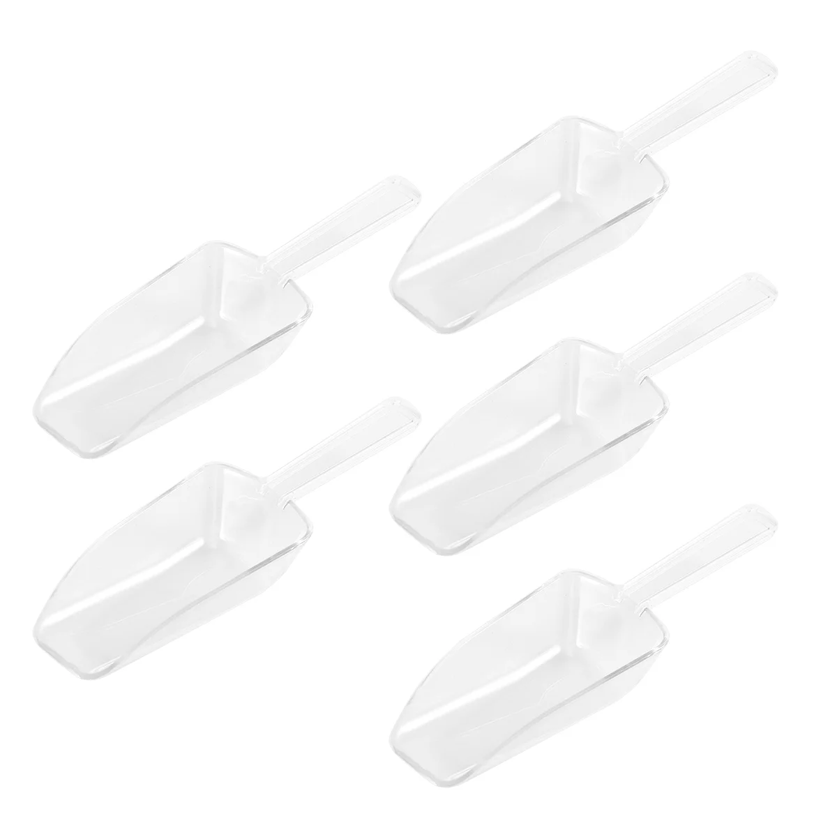 

5pcs Mini Clear Plastic Ice Scoop Scoopers for Weddings Candy Dessert Buffet Ice Cream Protein Powder