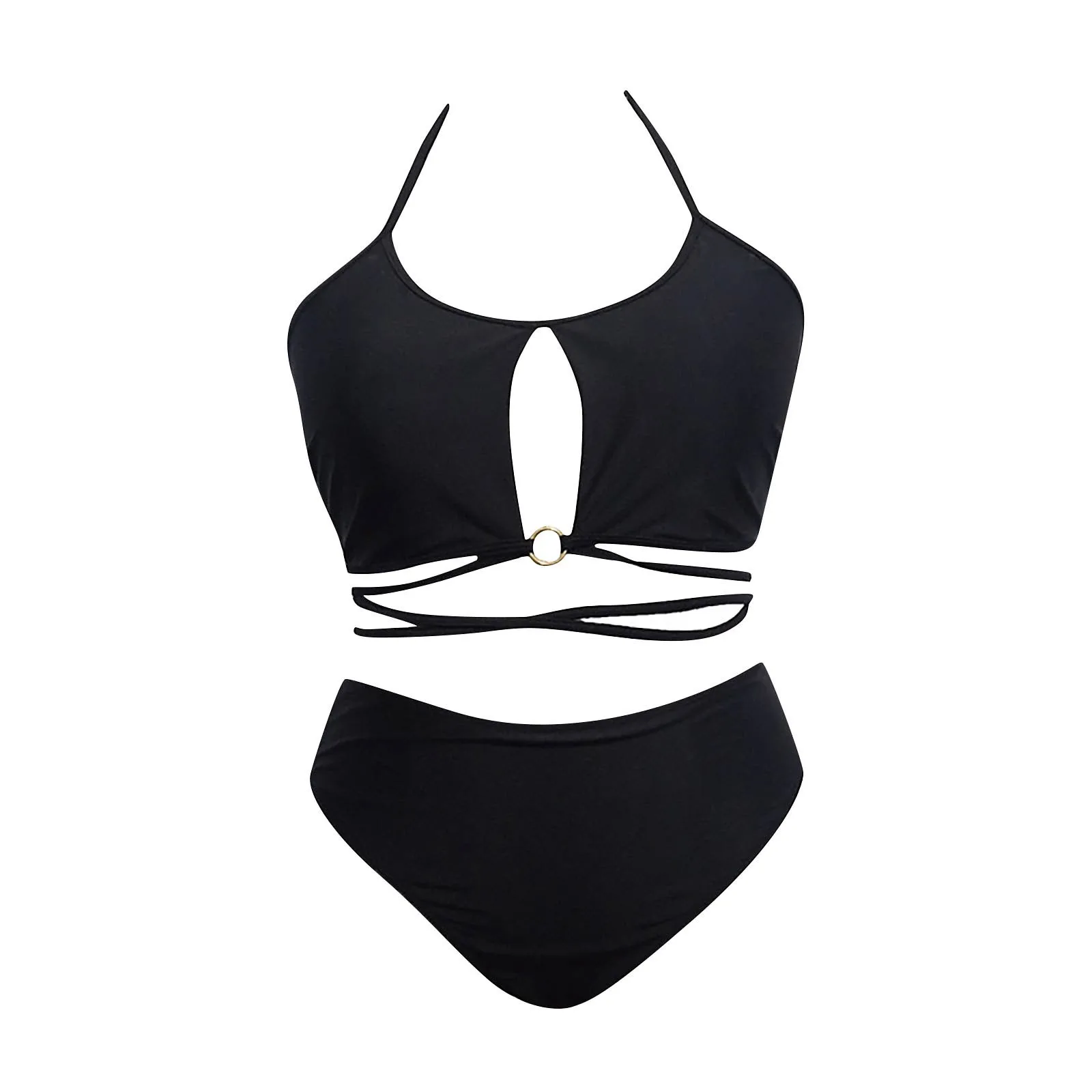 Женский однотонный дизайнерский комплект бикини 4xl купальник с высокой талией
