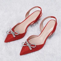 rhinestone womens shoes sandals 2022 spring and summer new pointed toe stiletto high heels hollow shoes