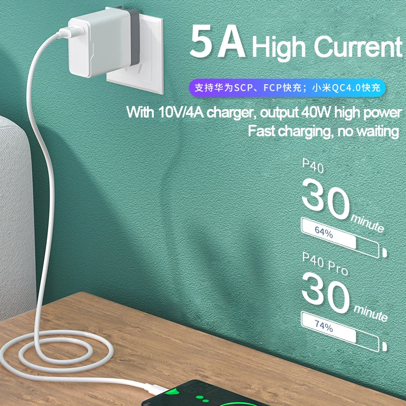 Кабель Usb Type-C для быстрой зарядки 5 А |
