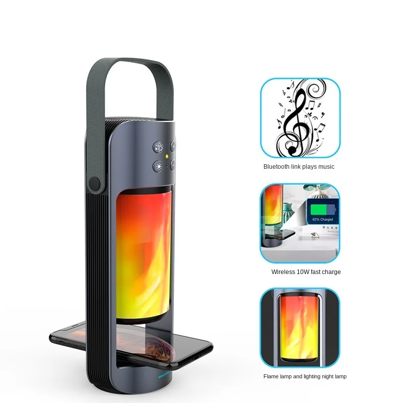 

Лампа SISO alpha flame с Bluetooth-динамиком, встроенная уличная аварийная лампа с функцией беспроводной зарядки, уличный продукт