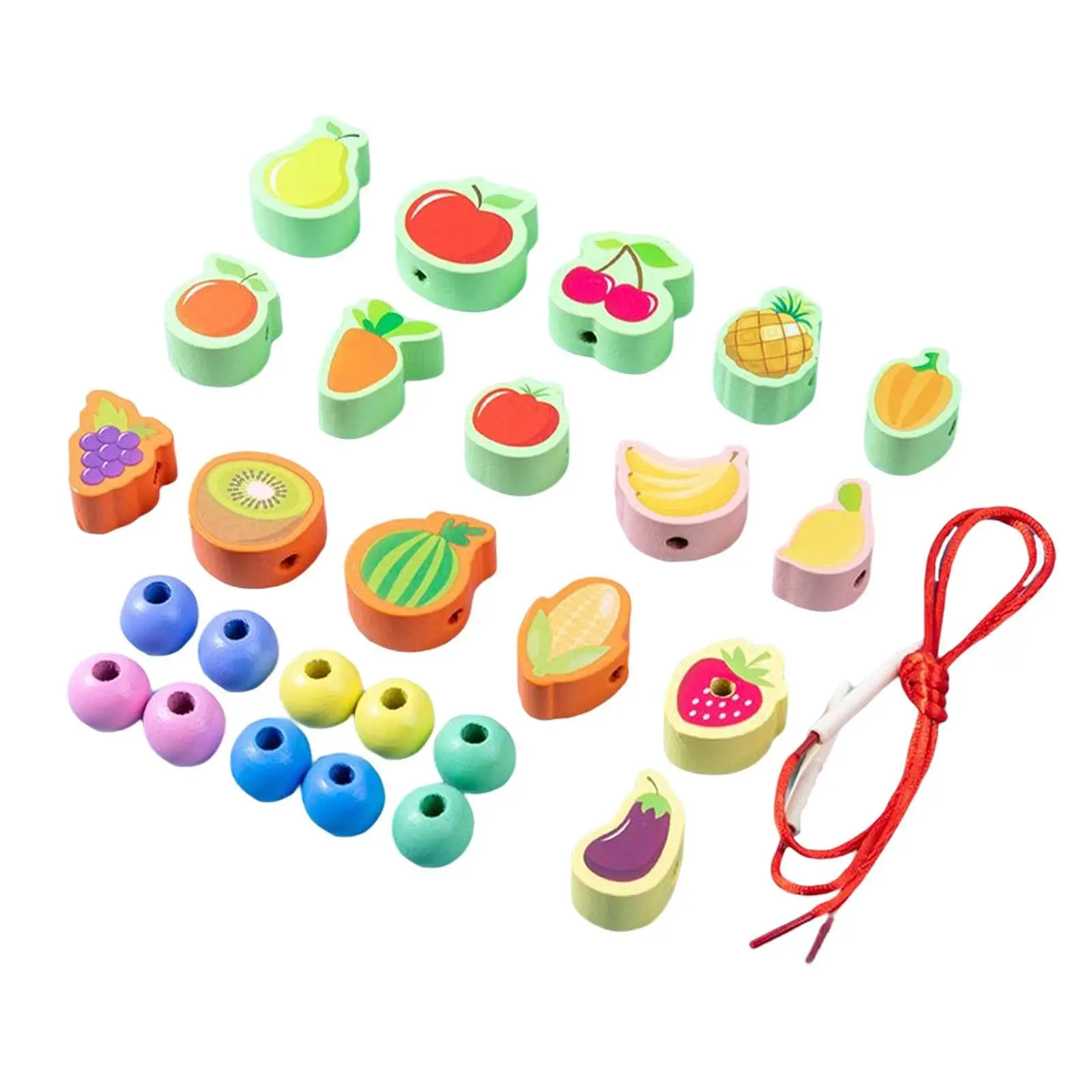 Wooden Threading Toys Developmental Toy Lacing Beads Set for Birthday Gifts images - 6