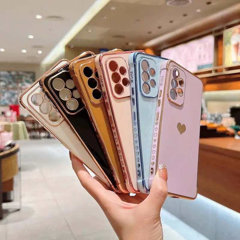 

Luxury Plating Case For Samsung Galaxy A52 A53 A13 S23 S22 Ultra S21 FE S20 A54 A52S ShockProof Side Pattern Silicon Soft Cover