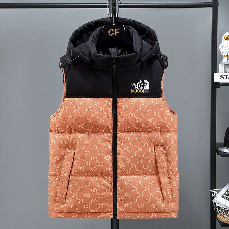 New Couple Casual Down Vest Autumn and Winter Fashion Men's Fashion Brand Spliced Down Coat Outdoor Skiing Sports Vest