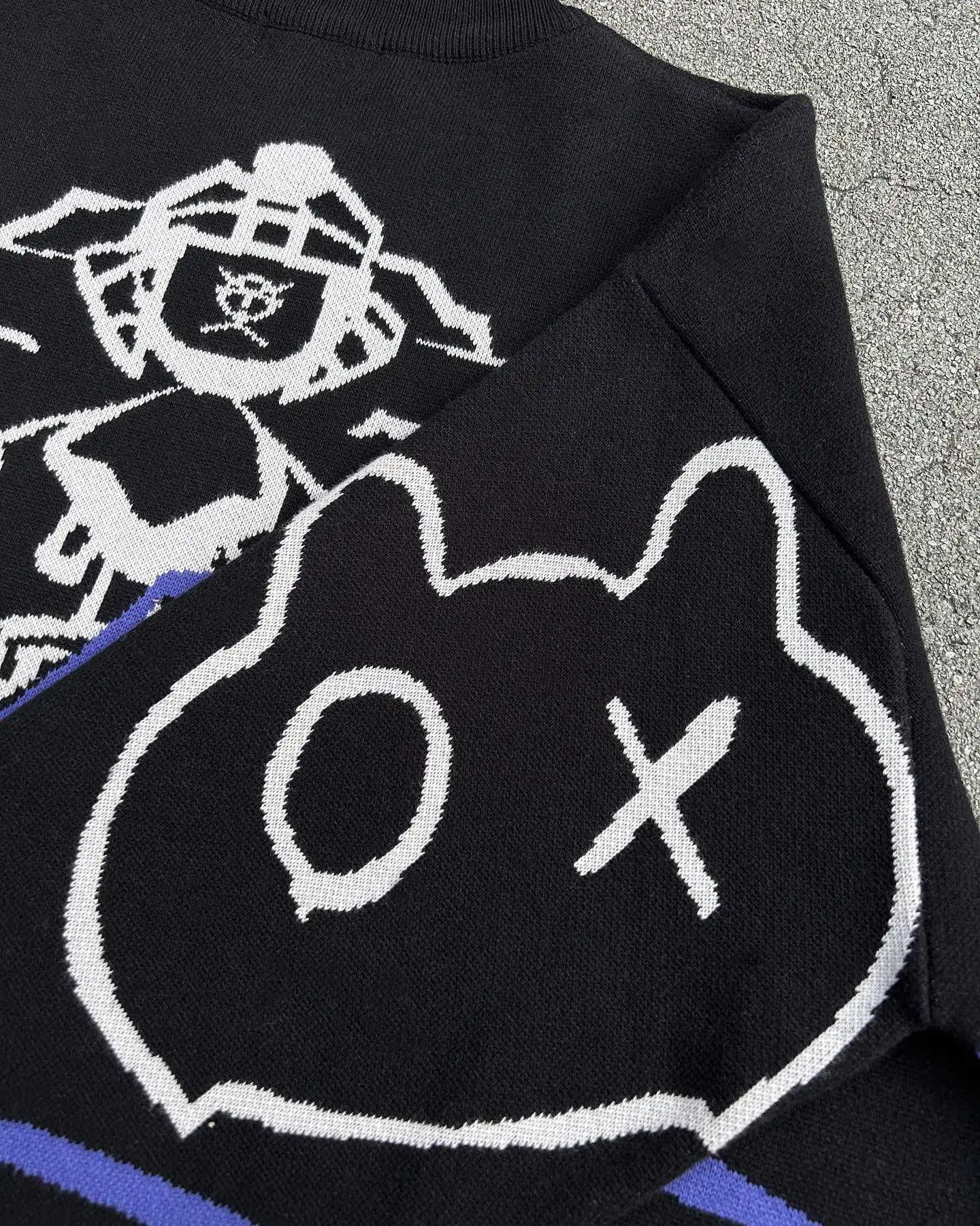 Свитер мужской вязаный в стиле хип-хоп с принтом