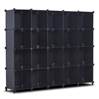 20 Cube Storage Organizer W/Doors Portable Closet Storage Cubes Wardrobe Armoire DIY Modular Cabinet Shelves for Clothes Books