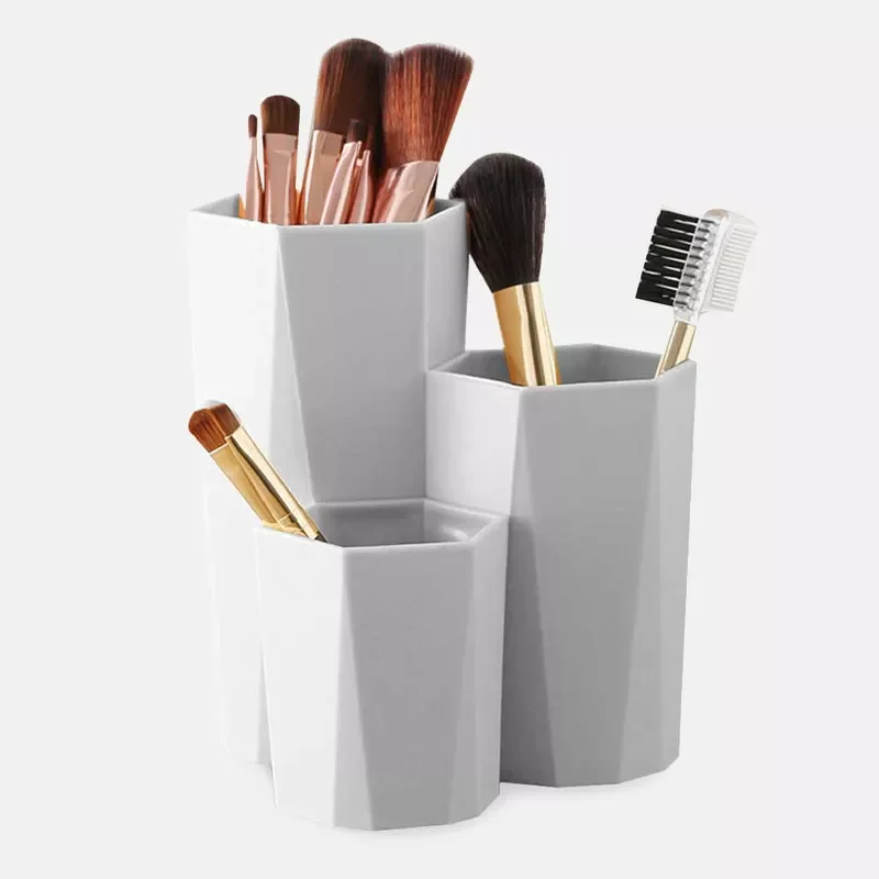 

New in 2022 Lattices Cosmetic Make-up Brush Storage Box Table Organizer Make Up Tools Pen Storage Makeup Nail Polish Cosmetic Ho