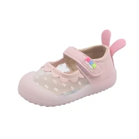 baby lace shoes infant pink beige cute rabbit ears kids girls shoes doll soft soled children walking shoes toddler girls sandals