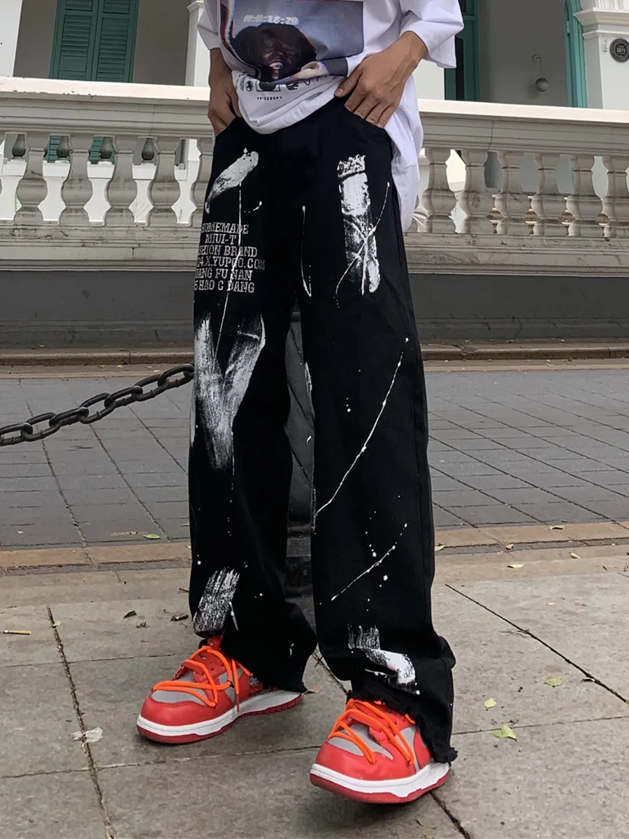 Тонкие черные брюки-карго в стиле панк для девочек корейские спортивные брюки