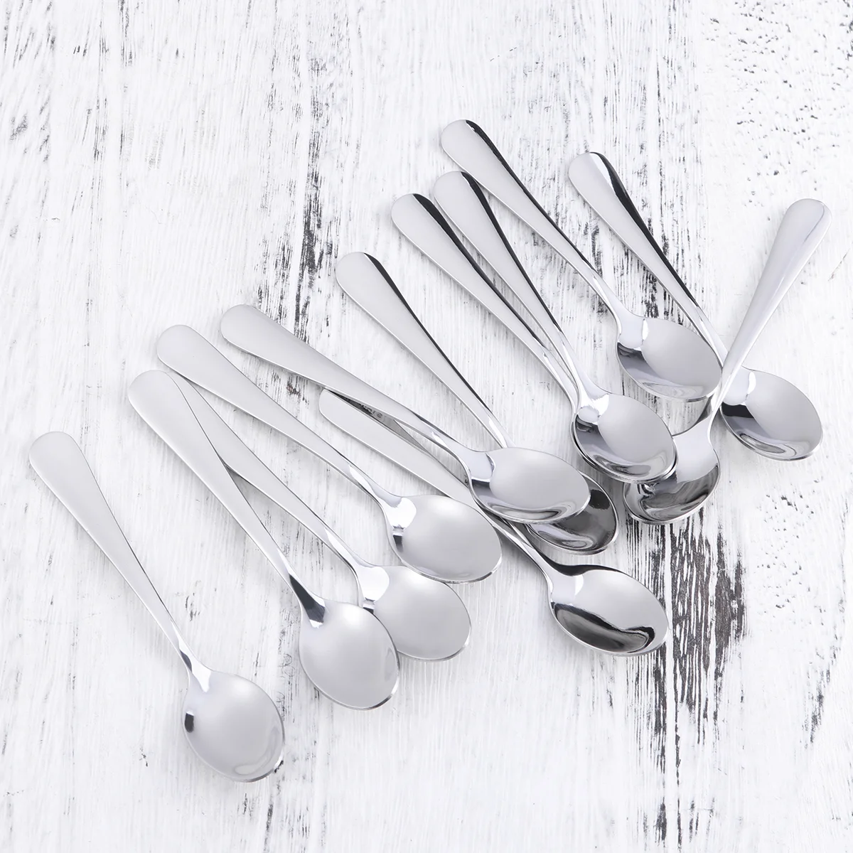 

12 Pcs Stainless Steel Coffee Stirring Spoon Premium Mini Ice Cream Spoon Dessert Serving Spoon Kitchen Cutlery Set (105)