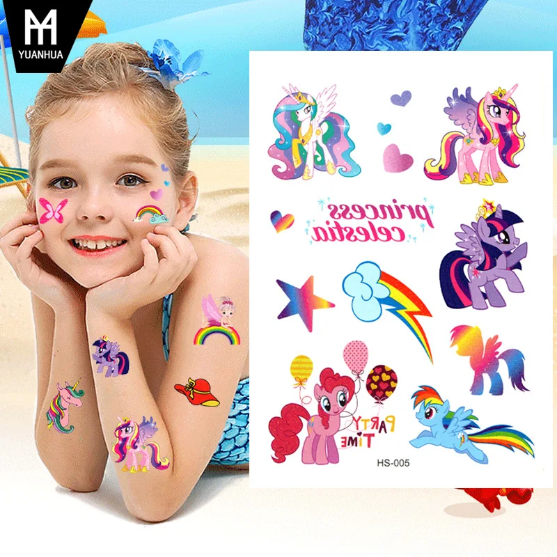 

Temporary Tattoos Rainbow Butterfly Cute Cartoon Arm Body Makeup Body Art Waterproof Sticker Children Adult Fake Tattoo Decals
