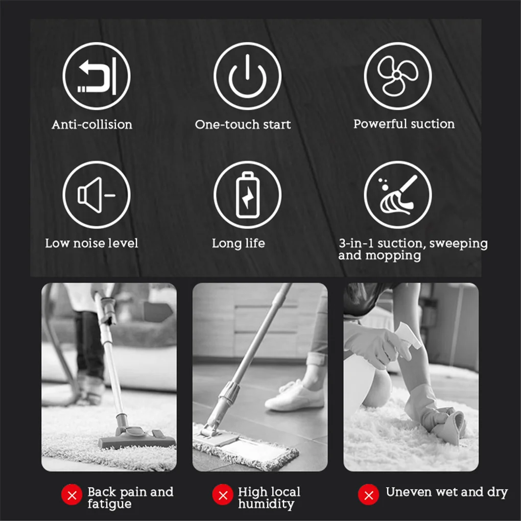 

Smart Sweeping Robot Auto Suction Vacuum Hair Dust Remover Sweeper Floor Washing Tool