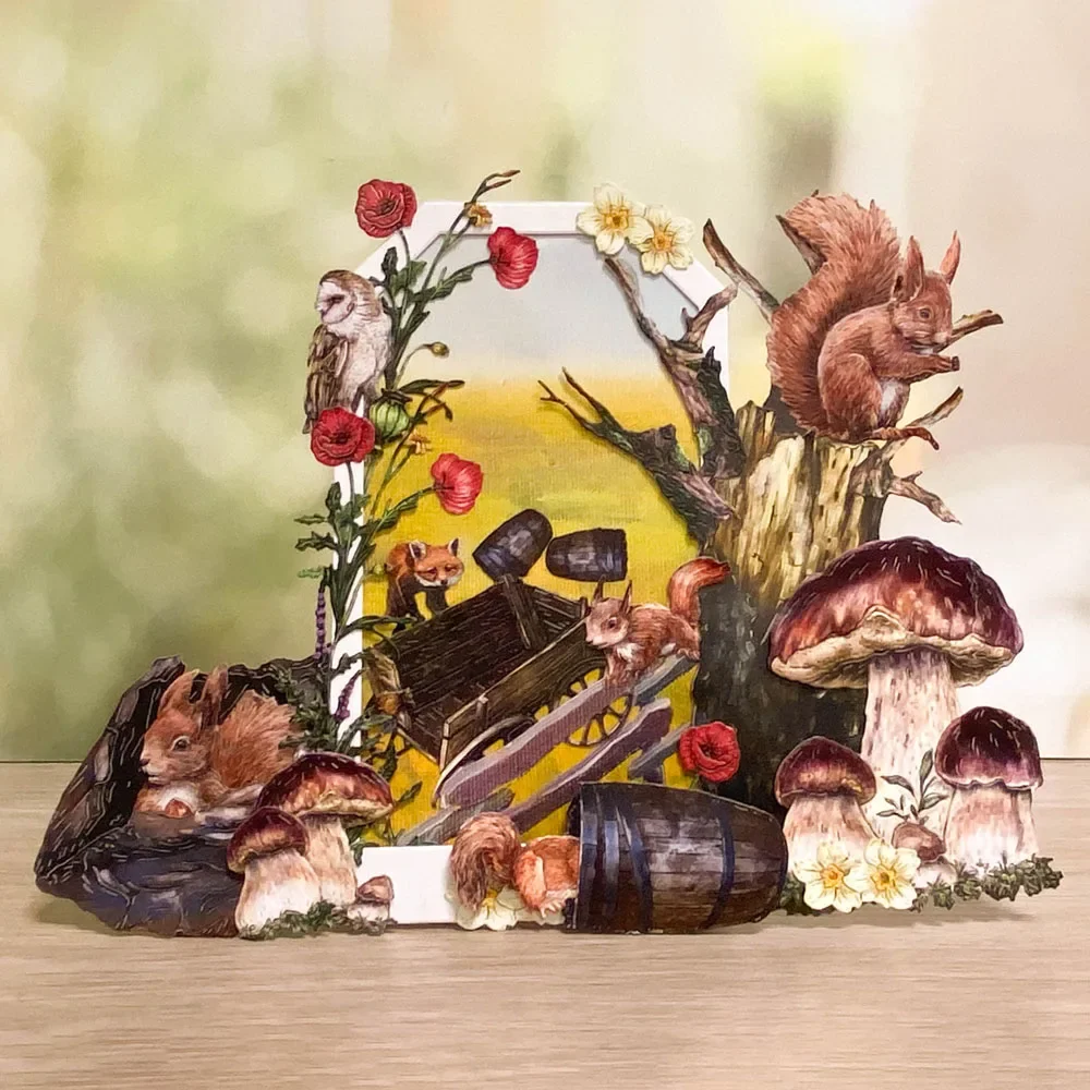 Штампы для скрапбукинга дерево сова цветок гриб рукоделия шаблон фотоальбома