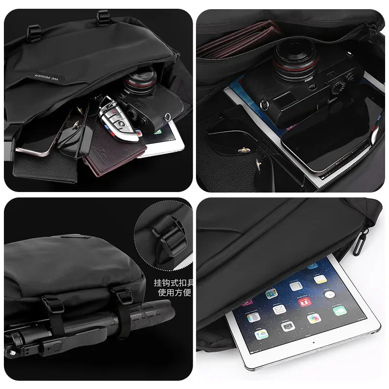 Новая мужская модная сумка на плечо из искусственной кожи водонепроницаемая