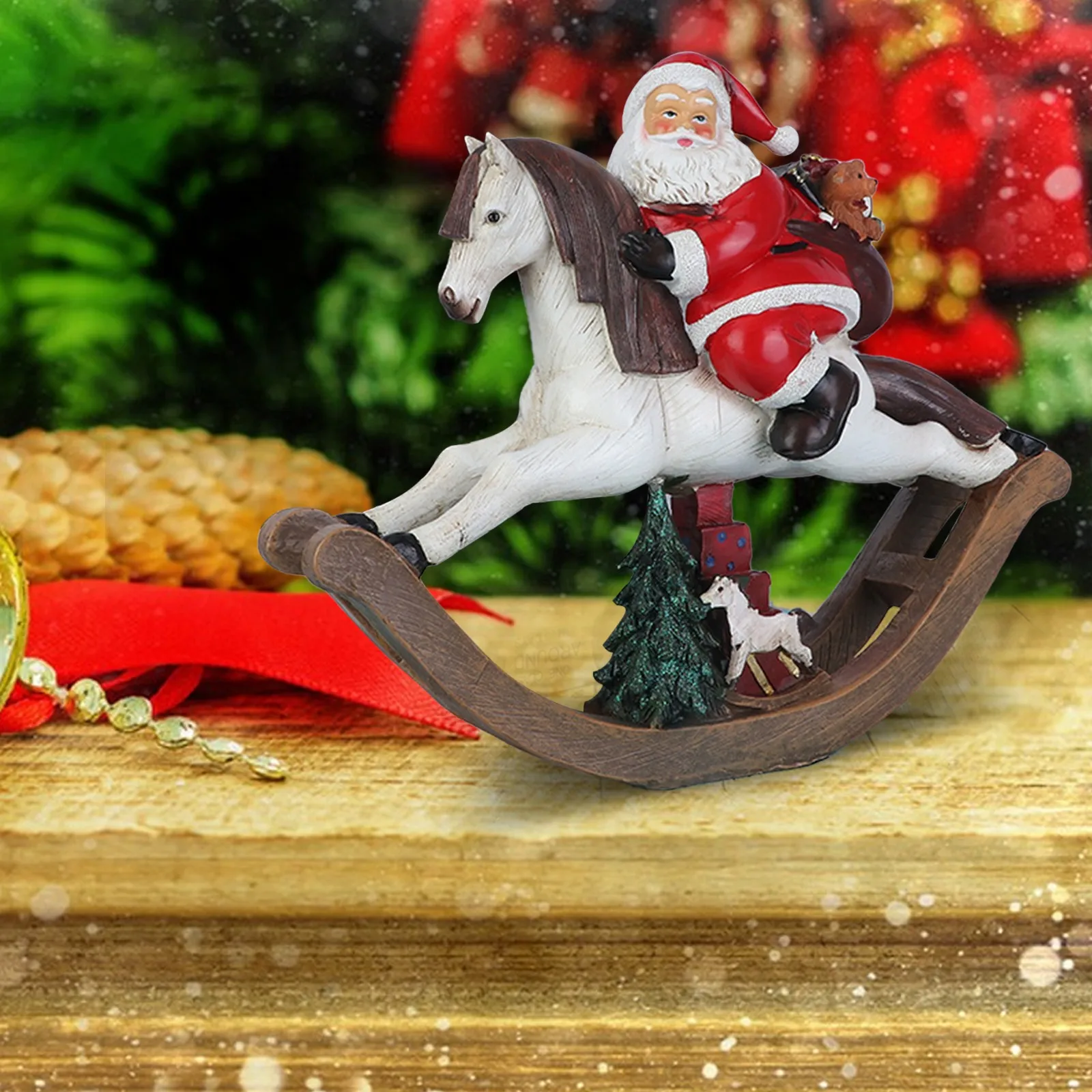 

Рождественские украшения, поделки из смолы для пожилых людей на лошади, настольные европейские украшения для дома и комнаты