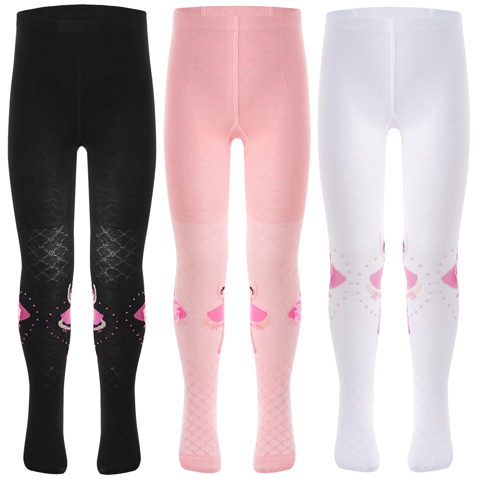 Детские жаккардовые колготки балерины для девочек хлопковые дышащие леггинсы