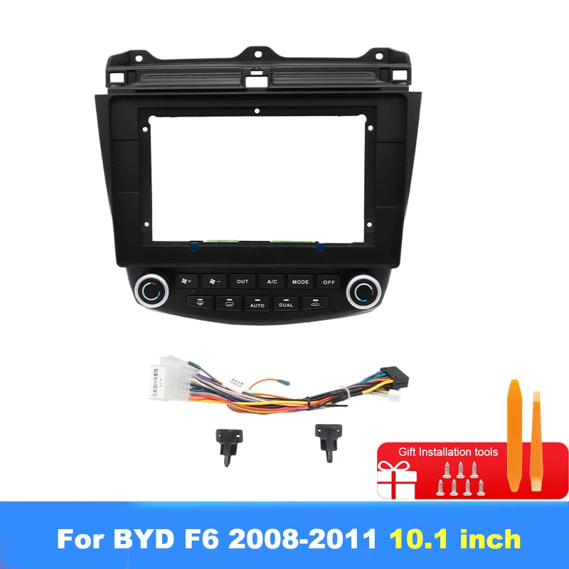 

Рамка для автомагнитолы 10,1 дюйма для BYD F6 2008-2011, комплект панели приборной панели с жгутом проводов