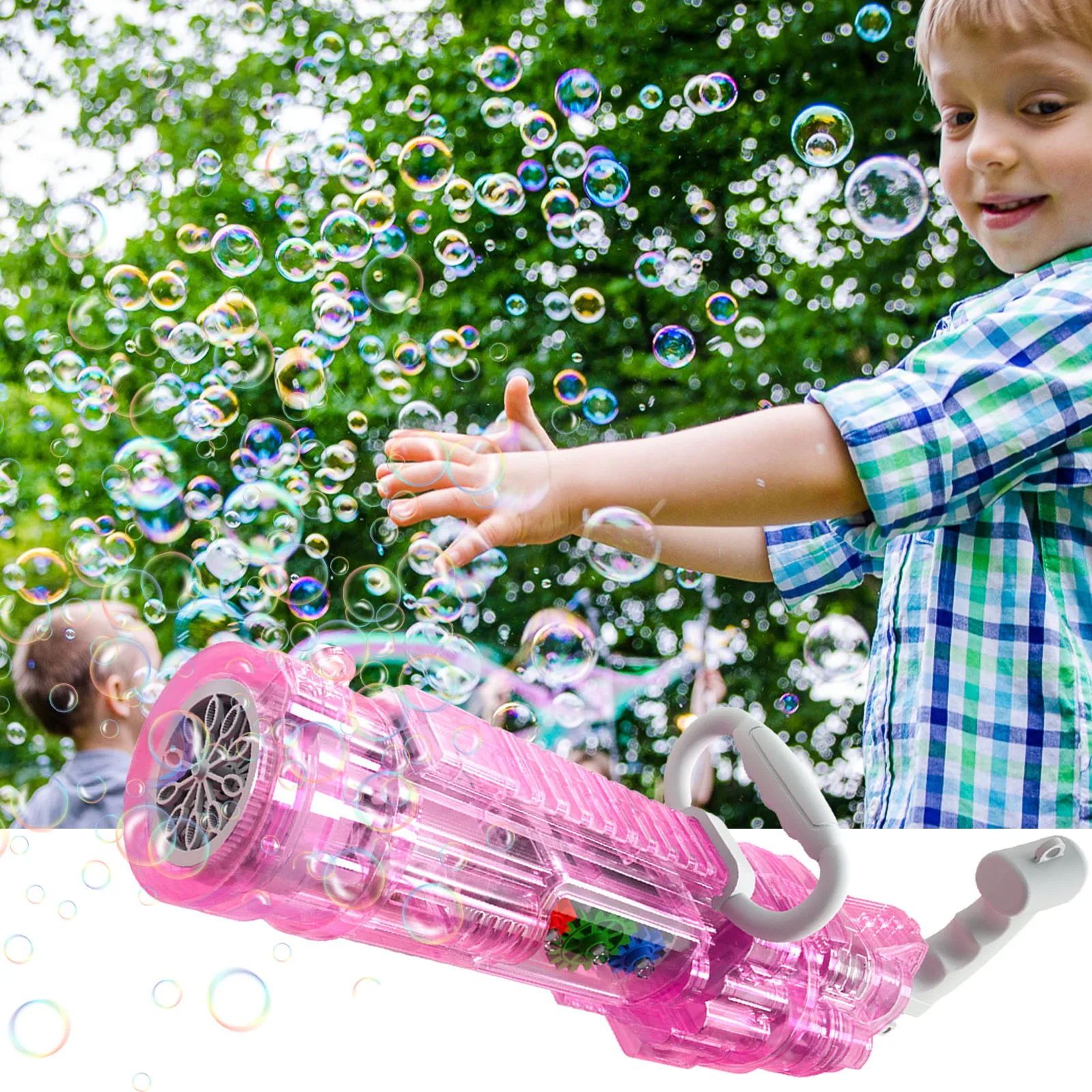 

Bubble Gatling Guns Automatic Bubble Machine Colorful Bubble Blaster For Party Favors Birthday Gifts Summer Outdoor Playing