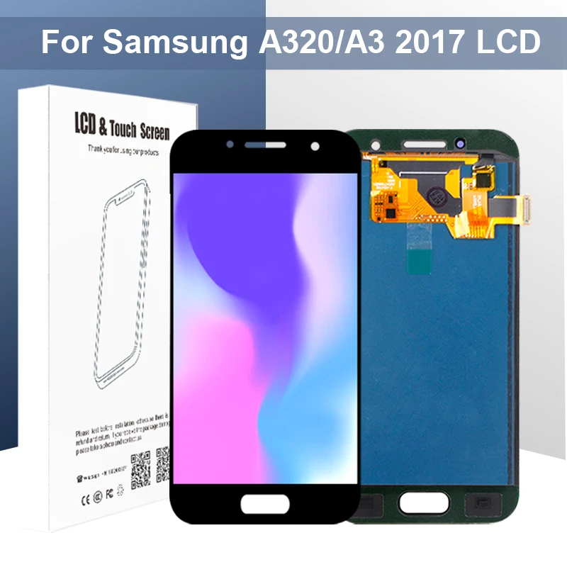 ЖК-дисплей 4,7 дюйма для Samsung Galaxy A320 A3 2017, сенсорная панель, дигитайзер в сборе, экран A320F, бесплатная доставка с инструментами, 1 шт.