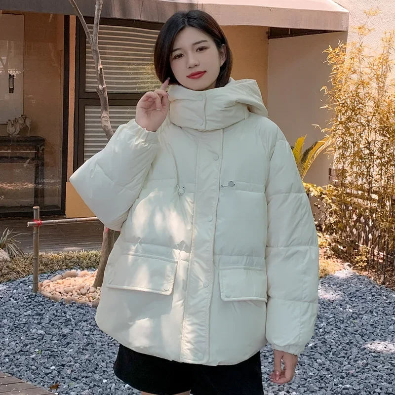 

2023 winter hot-selling down-padded jacket short loose bread coat thickened warm hooded fashionable cotton-padded jacket