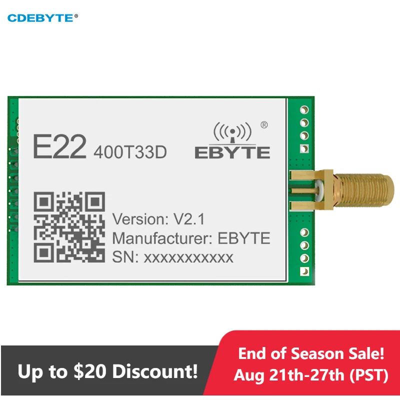 Беспроводной модуль Lora SX1268, 33 дБм, 400 МГц, стандартная дальность 16 км, электронный Модуль UART DIP с низким энергопотреблением