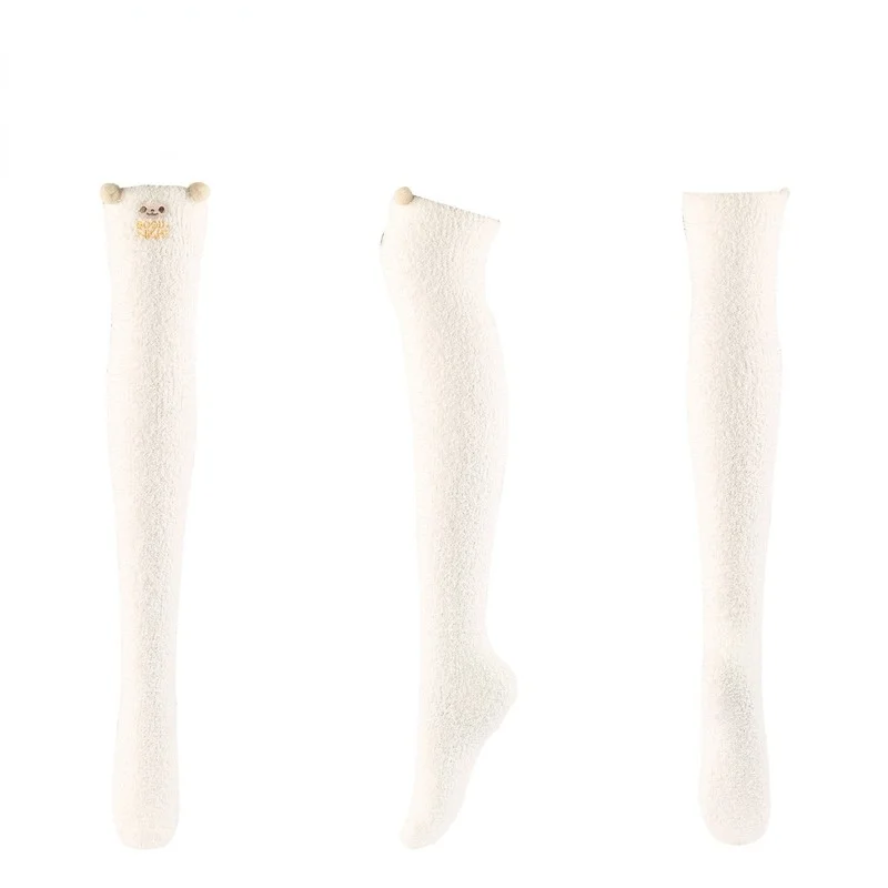 Толстые гольфы женские полосатые чулки до бедра милые носки кавайная панда лиса