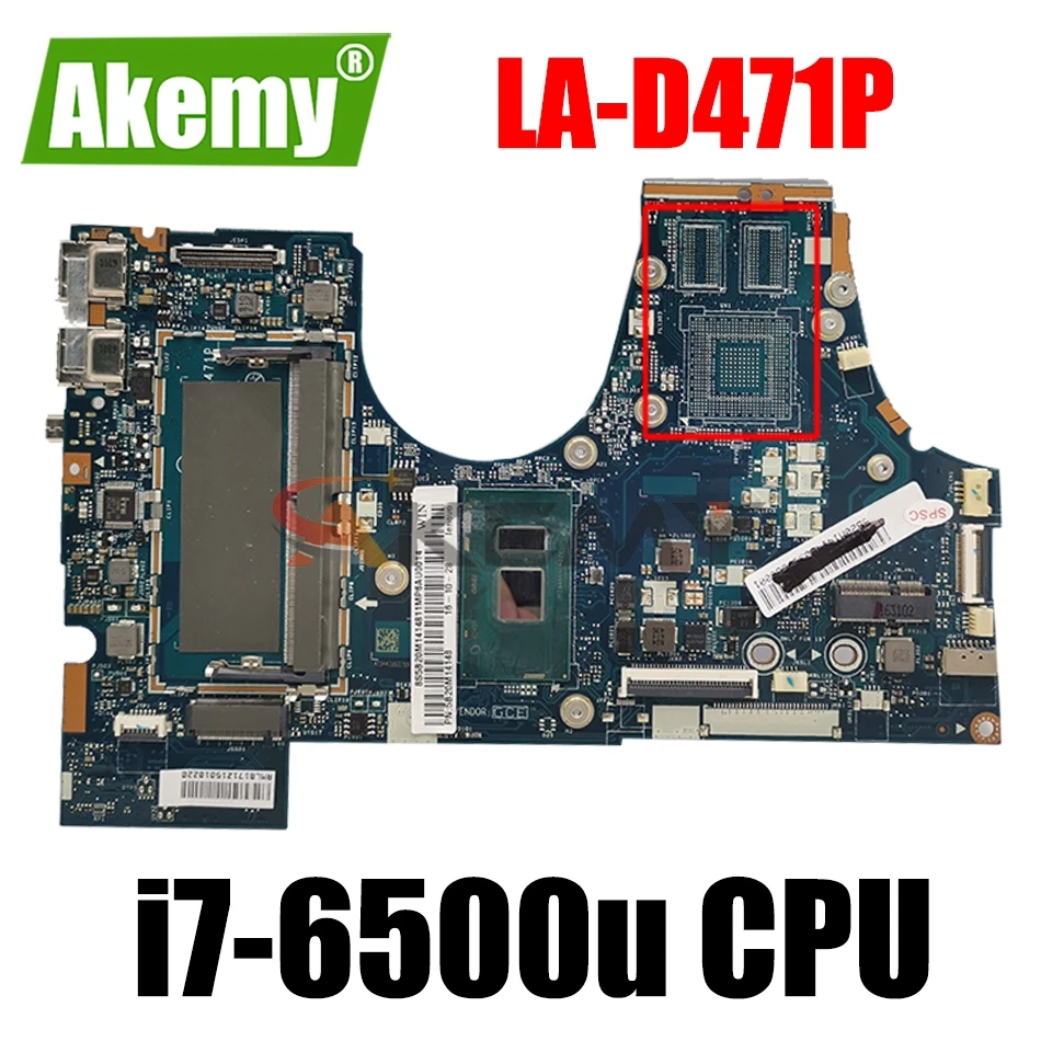

BIUY2_Y3 LA-D471P For Lenovo Yoga 710-14ISK Laptop Motherboard With i7-6500u CPU FRU:5B20L47395 DDR4 MB 100% fully Tested