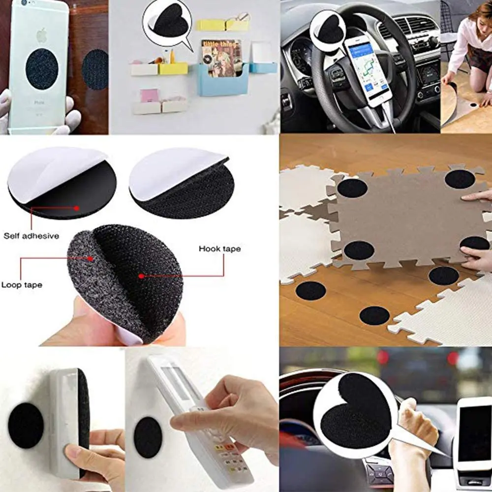 

30Pairs 6cm Bed Sheet Sofa Mat Carpet Anti Slip Mat Self Adhesive Hook And Loop Fastener Tape Velcros Adhesive Dot Stickers